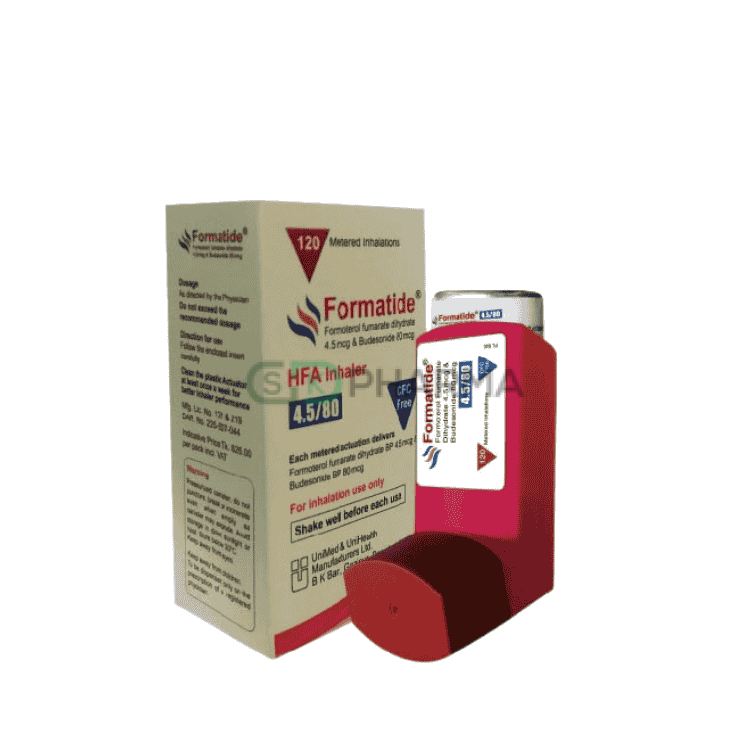 Formatide Inhaler (80 mcg+4.5 mcg)/Puff (Budesonide + Formoterol Fumarate)