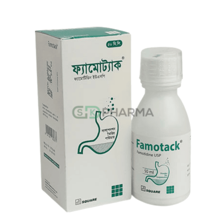 Famotack Suspension 40 mg/5 ml (Famotidine)