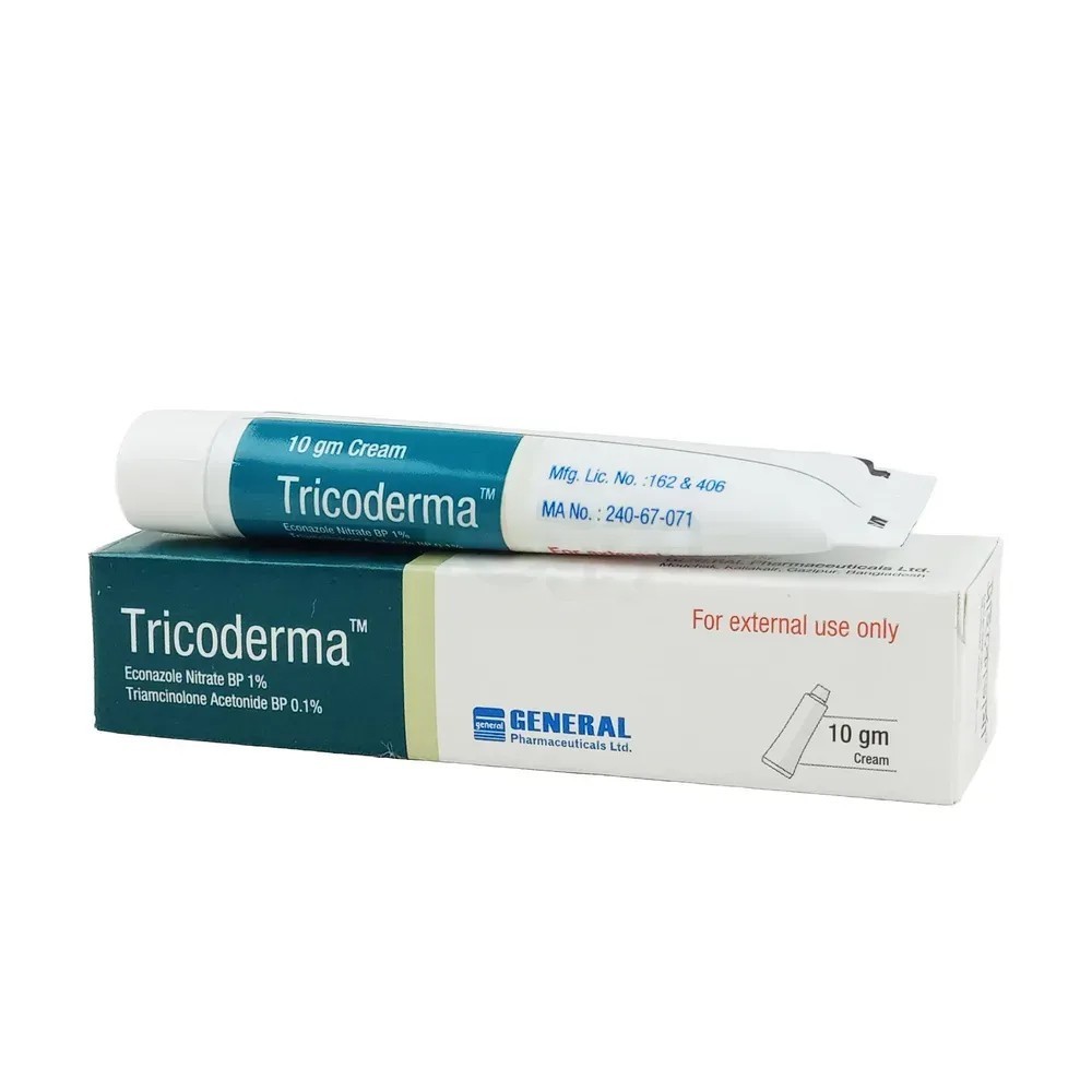 Tricoderma Cream 10 gm tube, Econazole Nitrate + Triamcinolone Acetonide 1%+0.1%