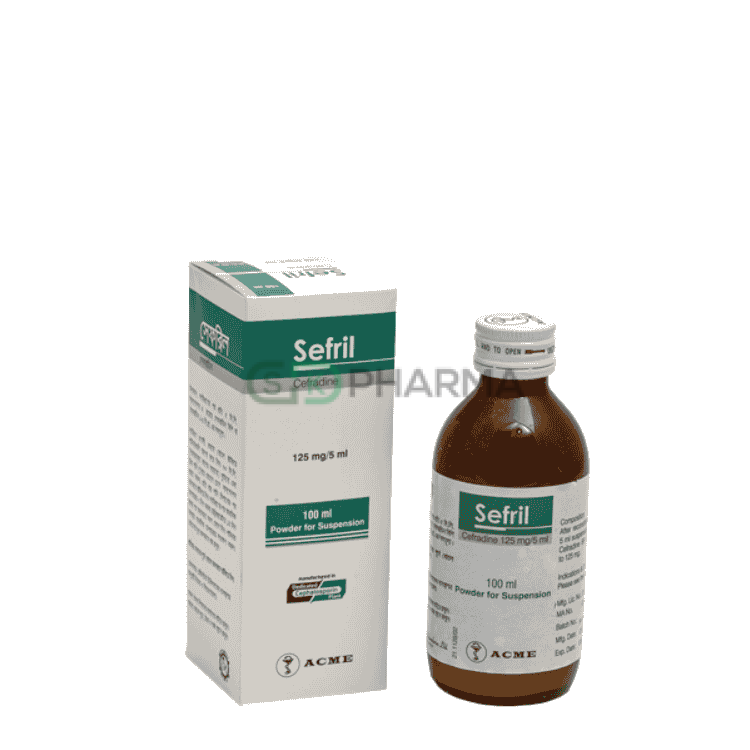 Sefril Suspension 125 mg/5 ml (Cephradine)