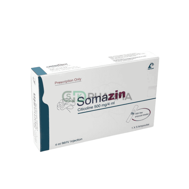 Somazin Injection 500 mg/4 ml (Citicoline Sodium)