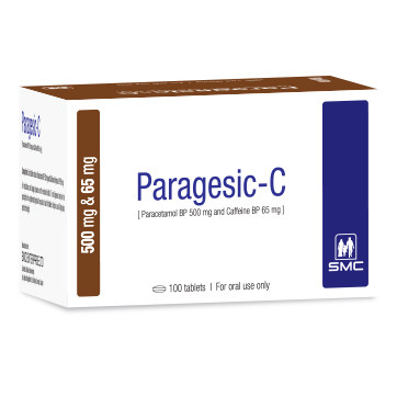 Paragesic-C Tablet, Paracetamol + Caffeine 500 mg+65 mg
