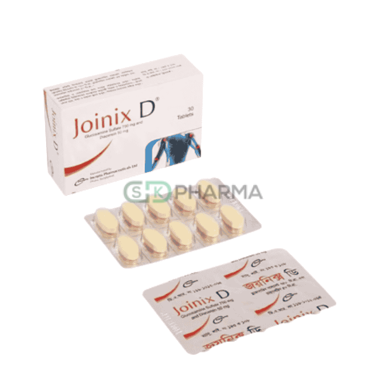 Joinix D Tablet 750 mg+50 mg (Glucosamine Sulfate + Diacerein)
