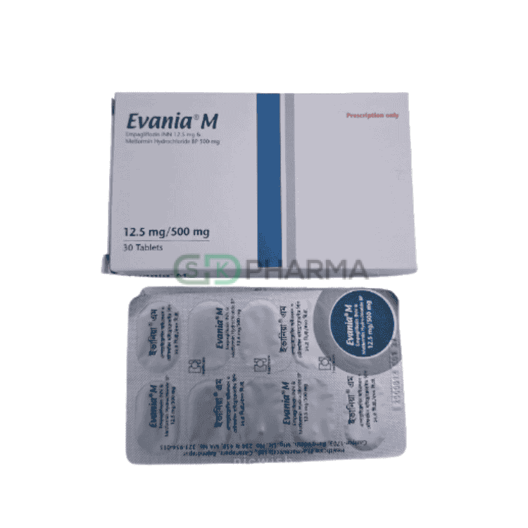 Evania M Tablet 12.5 mg+500 mg (Empagliflozin + Metformin Hydrochloride)