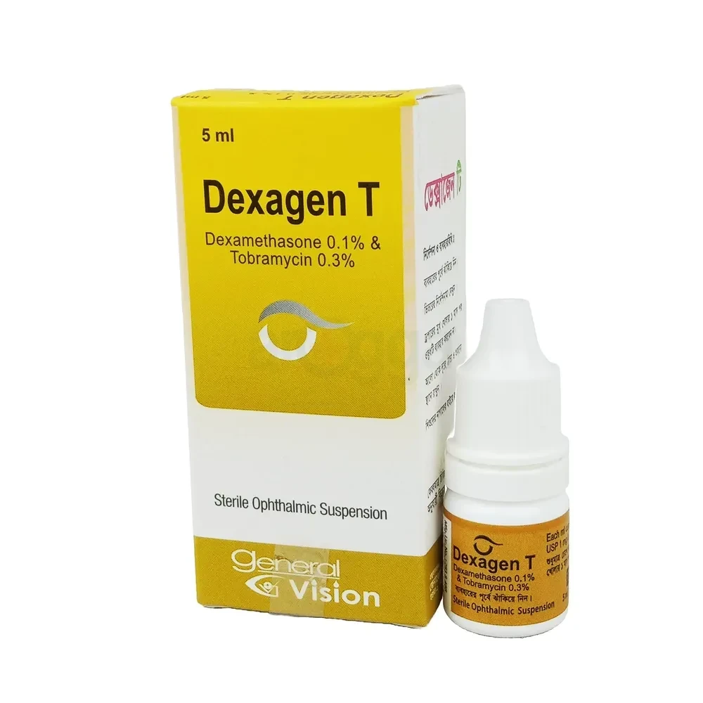 Dexagen T Ophthalmic Solution 5 ml drop, Dexamethasone + Tobramycin 0.1%+0.3%