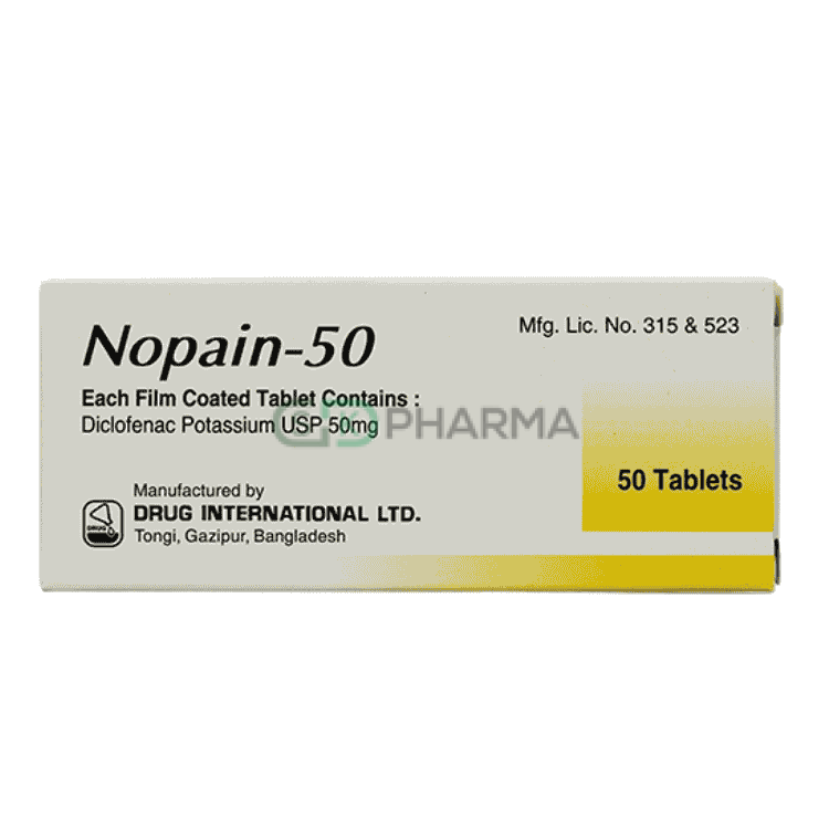 Nopain Tablet 50 mg (Diclofenac Potassium)