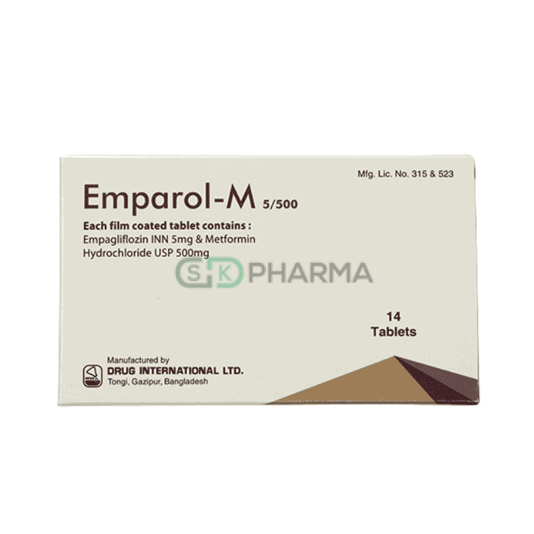 Emparol-M Tablet 5 mg+500 mg (Empagliflozin + Metformin Hydrochloride)