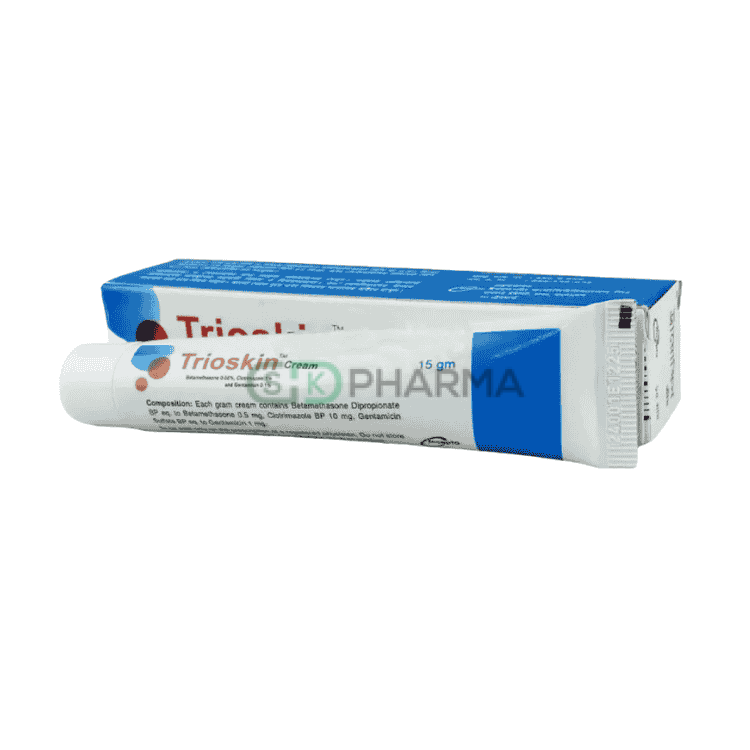 Trioskin Cream 0.05%+1%+0.1% (Betamethasone + Clotrimazole + Gentamicin)