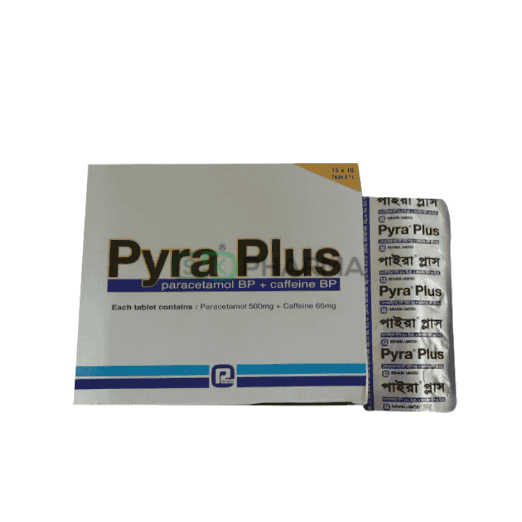 Pyra Plus Tablet 500 mg+65 mg (Paracetamol + Caffeine)