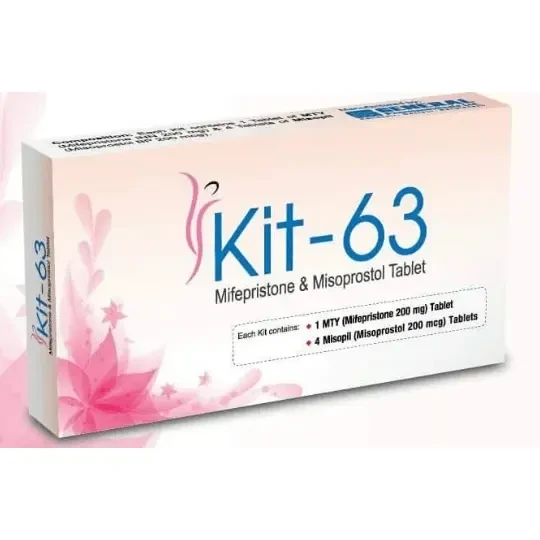 Kit-63 (1+4)Tablet kit, Mifepristone + Misoprostol 200 mg+200 mcg