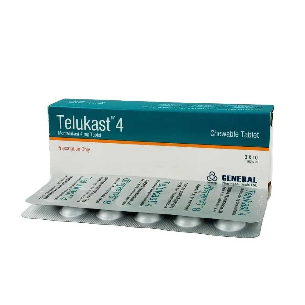 Telukast Chewable Tablet, Montelukast Sodium 4 mg