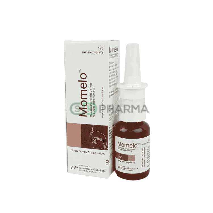 Momelo Nasal Spray (25 mcg+600 mcg)/Spray (Mometasone Furoate + Olopatadine Hydrochloride)