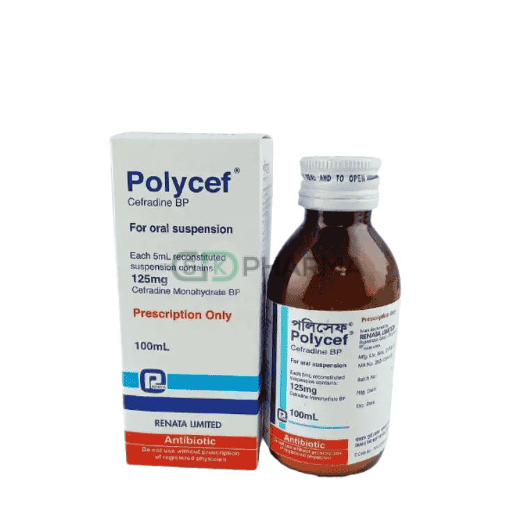 Polycef Suspension 125 mg/5 ml (Cephradine)