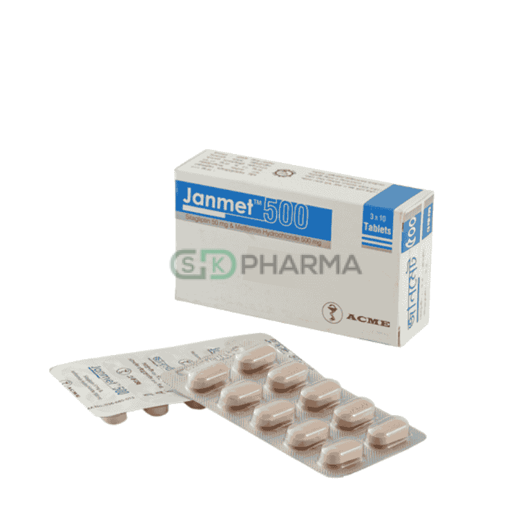 Janmet Tablet 50 mg+500 mg (Sitagliptin + Metformin Hydrochloride)