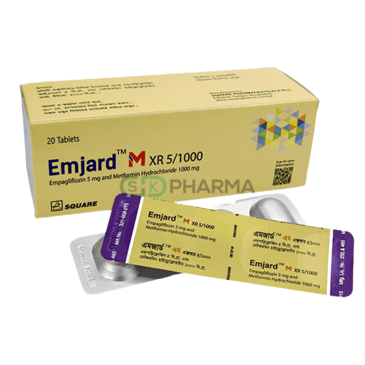 Emjard M XR Tablet 5 mg+1000 mg (Empagliflozin + Metformin Hydrochloride)