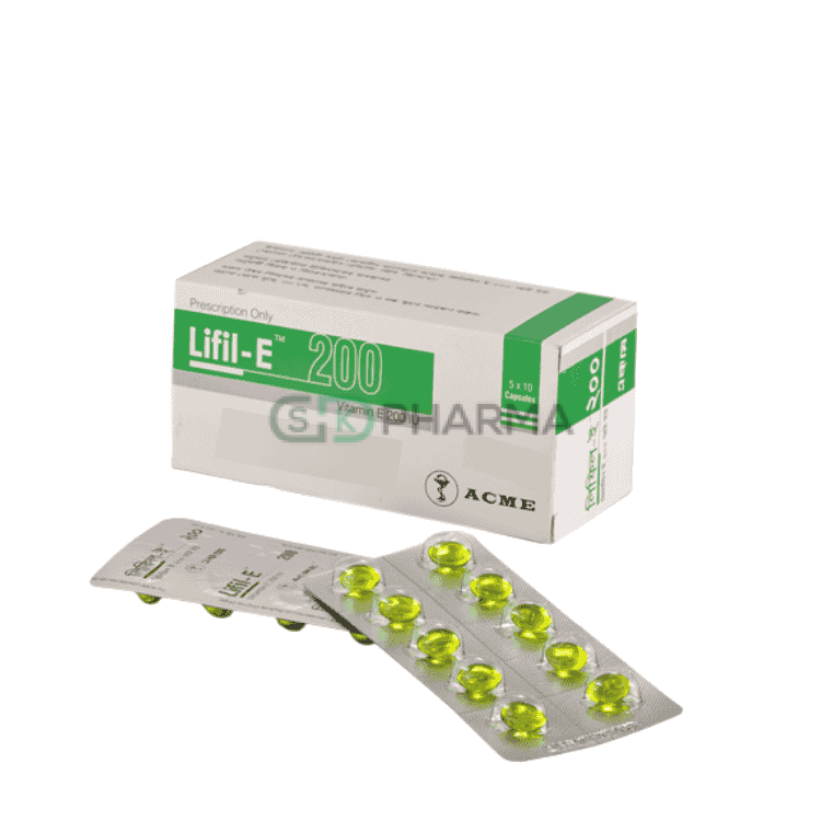 Lifil-E Capsule 200 mg (Vitamin E [Alpha Tocopherol Acetate])