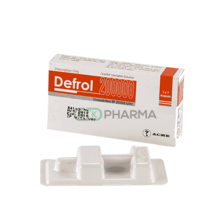 Defrol Injectable Solution (Oral & IM) 200000 IU/ml (Cholecalciferol [Vitamin D3])
