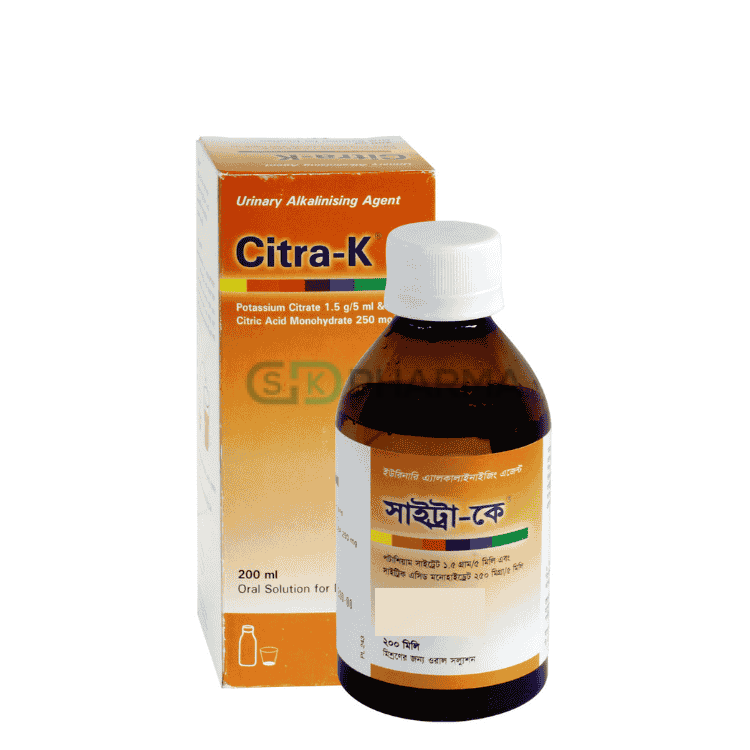 Citra-K Oral Solution (1500 mg+250 mg)/5 ml (Potassium Citrate + Citric Acid)