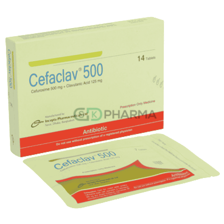 Cefaclav Tablet 500 mg+125 mg (Cefuroxime Axetil + Clavulanic Acid)