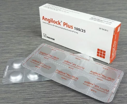 Angilock Plus Tablet, Losartan Potassium + Hydrochlorothiazide 100 mg+25 mg
