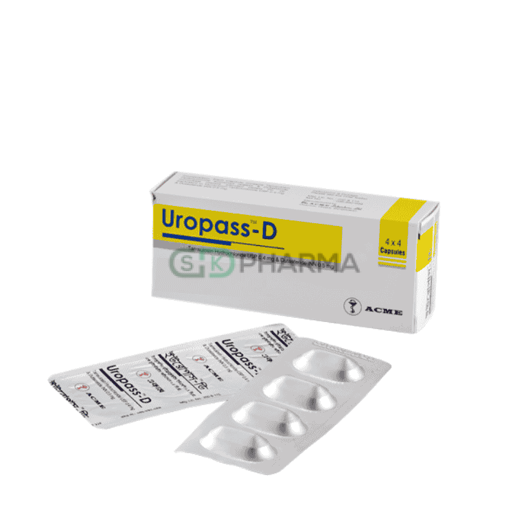 Uropass-D Capsule 0.4 mg+0.5 mg (Tamsulosin Hydrochloride + Dutasteride)