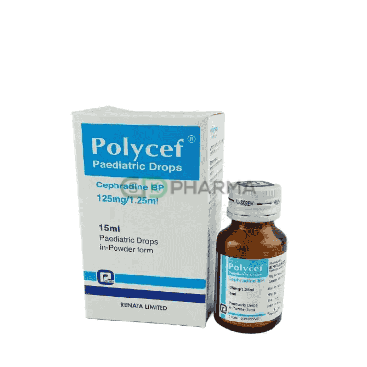 Polycef Pediatric Drop 125 mg/1.25 ml (Cephradine)