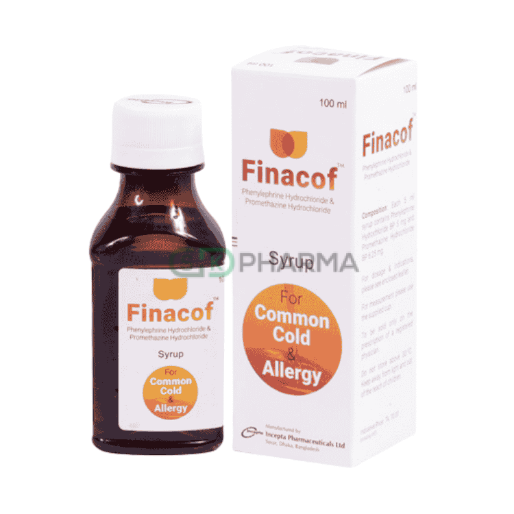 Finacof Syrup (5 mg+6.25 mg)/5 ml (Phenylephrine + Promethazine)