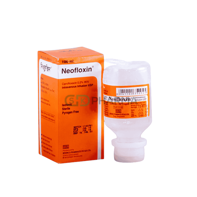 Neofloxin Injection 200 mg/100 ml (Ciprofloxacin)
