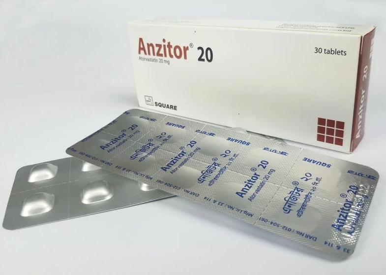 Anzitor Tablet, Atorvastatin Calcium 20 mg