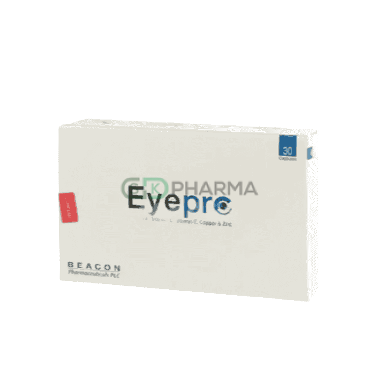 Eyepro Capsule 60 mg+30 mg+6 mg+2 mg+15 mg (Vitamin C + Vitamin E + Lutein + Copper + Zinc)