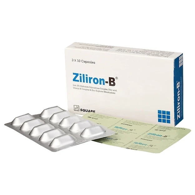 Ziliron-B Capsule, Iron Polymaltose Complex + Folic Acid + Zinc + Vitamin B-Complex
