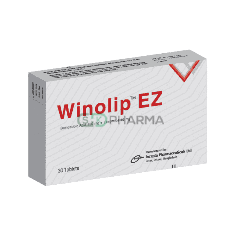 Winolip EZ Tablet 180 mg + 10 mg (Bempedoic acid + Ezetimibe)