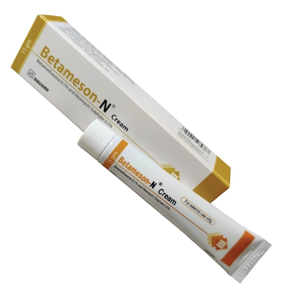 Betameson-N Cream, Betamethasone + Neomycin Sulphate 0.1%+0.5%,15 gm tube