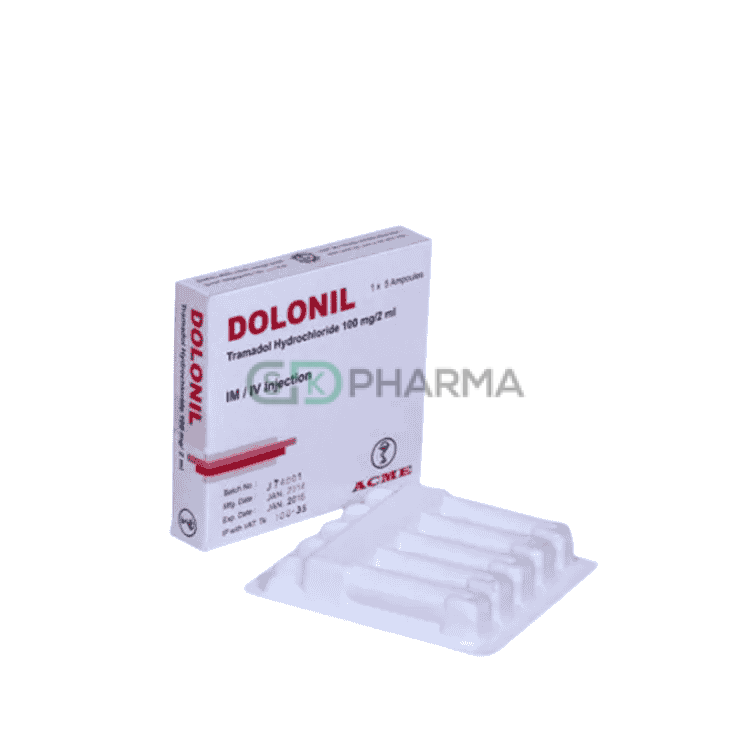 Dolonil Injection 100 mg/2 ml (Tramadol Hydrochloride)
