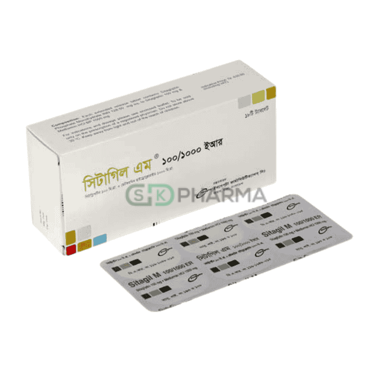 Sitagil M Tablet 100 mg+1000 mg (Sitagliptin + Metformin Hydrochloride)