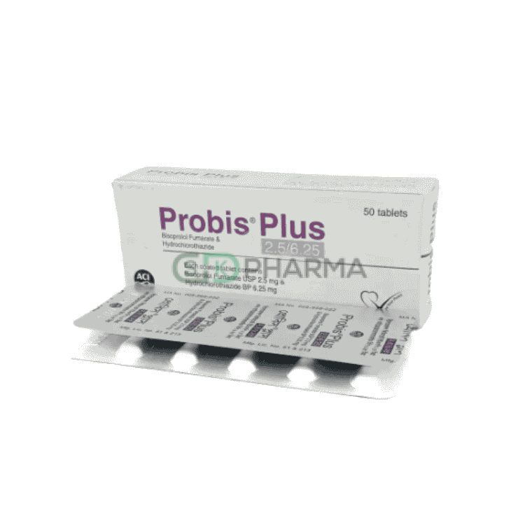 Probis Plus Tablet 2.5 mg+6.25 mg (Bisoprolol Fumarate + Hydrochlorothiazide)