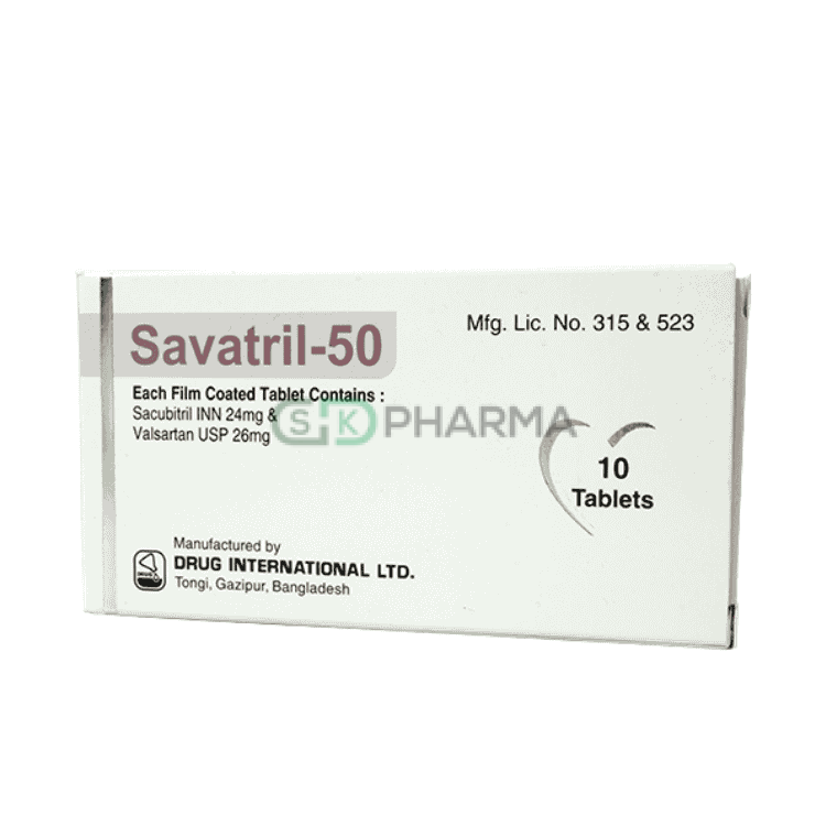 Savatril Tablet 24 mg+26 mg (Sacubitril + Valsartan)