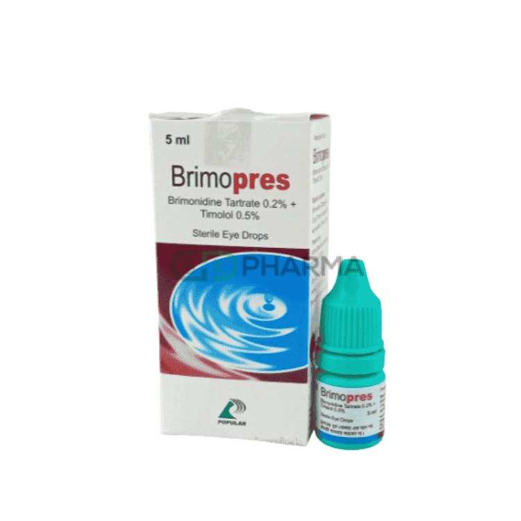 BrimoPres Eye Drop 0.2%+0.5% (Brimonidine Tartrate + Timolol Maleate)