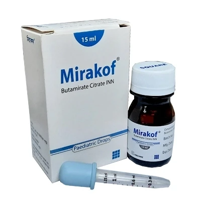 Mirakof Pediatric Drops 15ml, Butamirate Citrate 5 mg/ml