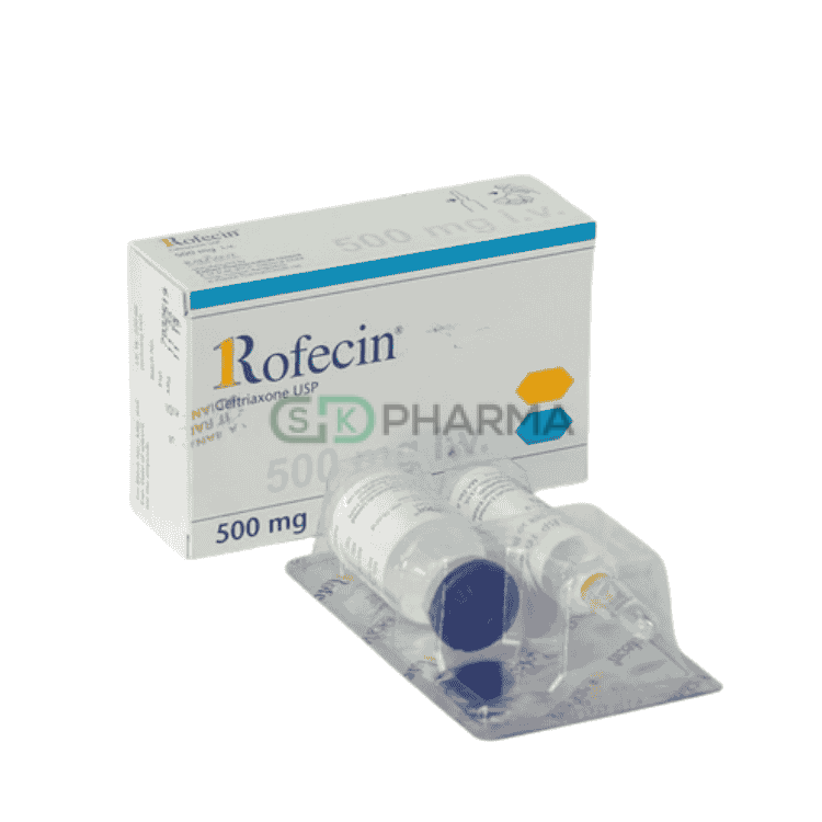 Rofecin Injection 500 mg/vial IV (Ceftriaxone Sodium)