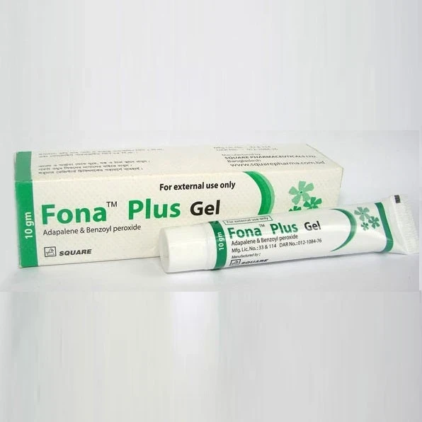 Fona Plus Gel 10gm, Adapalene + Benzoyl peroxide 0.1%+2.5%