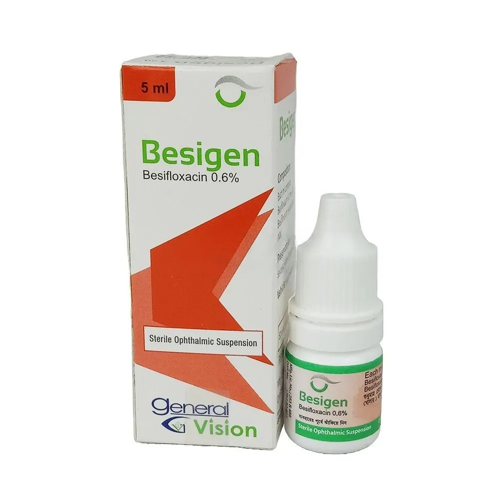 Besigen Ophthalmic Suspension 5 ml drop, Besifloxacin 0.6%