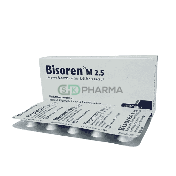 Bisoren M Tablet 2.5 mg+5 mg (Bisoprolol Fumarate + Amlodipine Besilate)