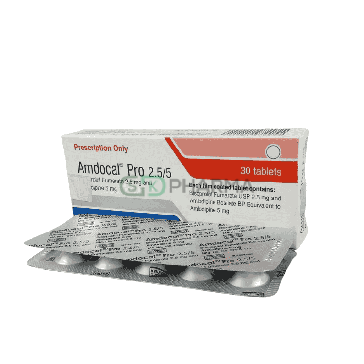 Amdocal Pro Tablet 2.5 mg+5 mg (Bisoprolol Fumarate + Amlodipine Besilate)