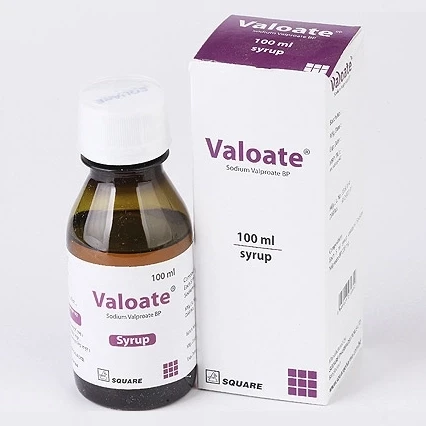 Valoate Syrup 100 ml bottle, Sodium Valproate 200 mg/5 ml
