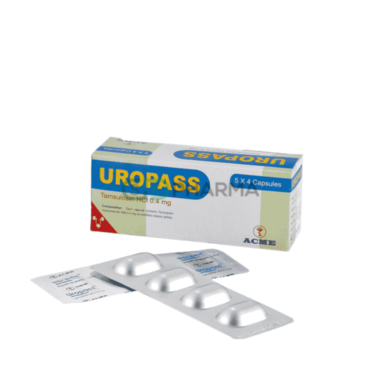 Uropass Capsule 0.4 mg (Tamsulosin Hydrochloride)
