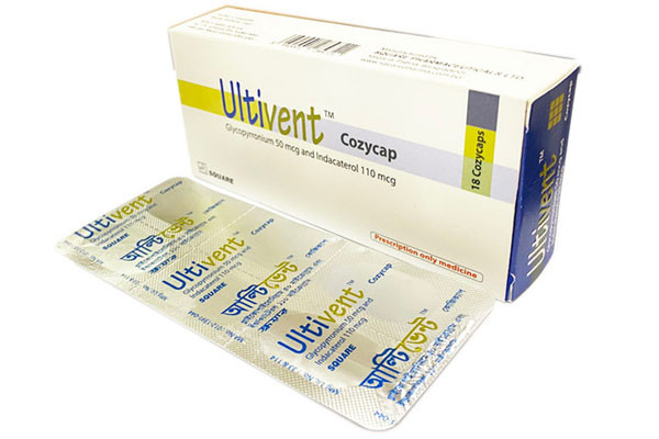 Ultivent Dry Powder Inhalation Capsule (DPI), Indacaterol + Glycopyrronium 110 mcg+50 mcg