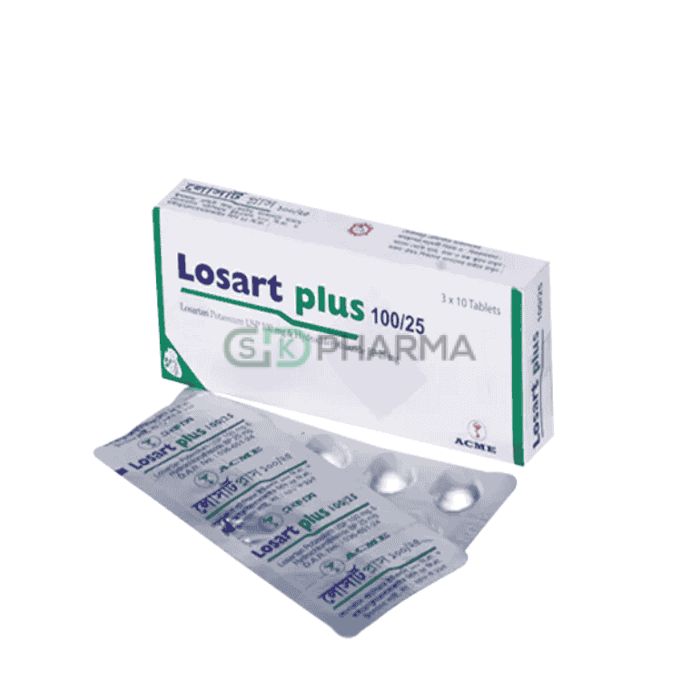 Losart Plus Tablet 100 mg+25 mg (Losartan Potassium + Hydrochlorothiazide)