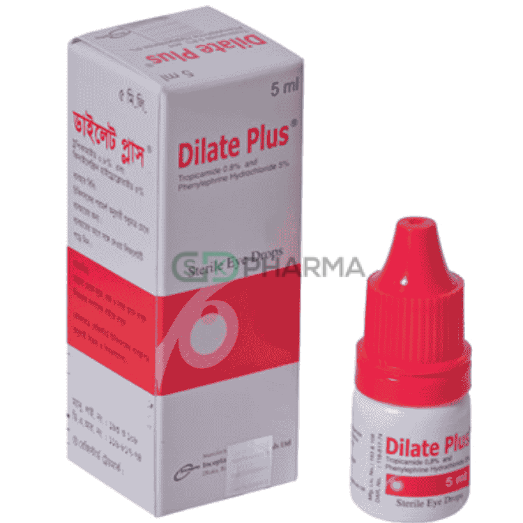 Dilate Plus Eye Drop 0.8%+5% (Tropicamide + Phenylephrine Hydrochloride)