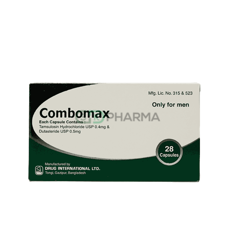 Combomax Capsule 0.4 mg+0.5 mg (Tamsulosin Hydrochloride + Dutasteride)
